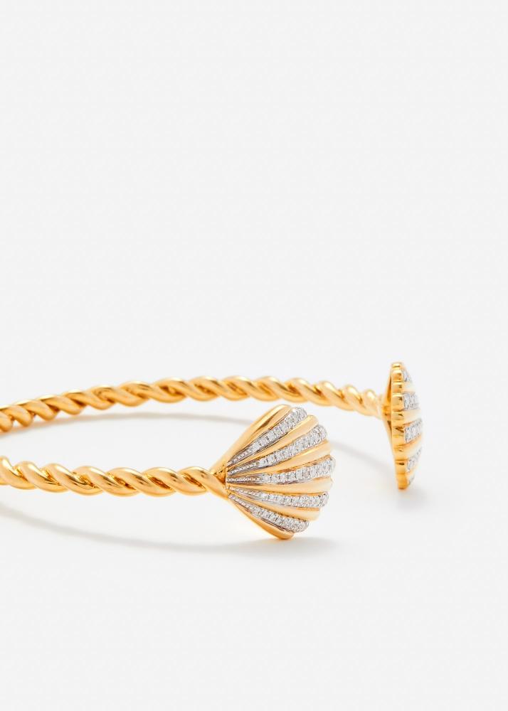 Yvonne Léon Bracelet Jonc Coquillage Or Jaune