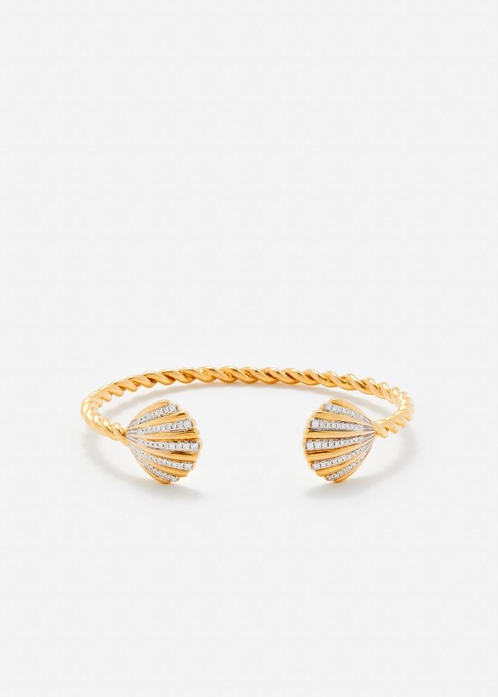 yvonne léon bracelet jonc coquillage or jaune