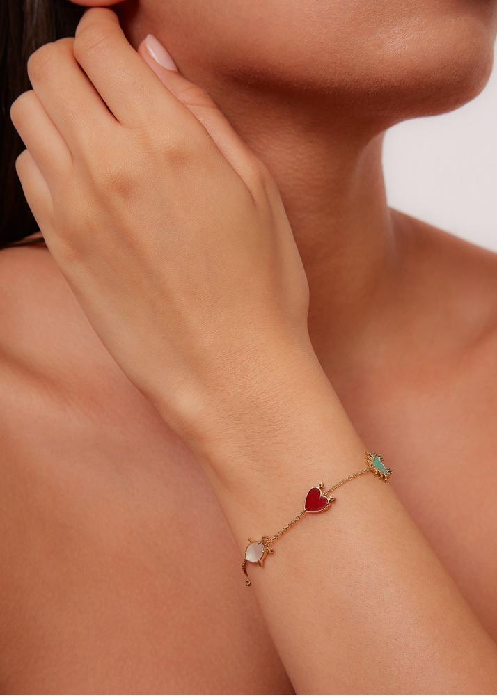 Yvonne Léon Bracelet Petits Personnages Or Jaune