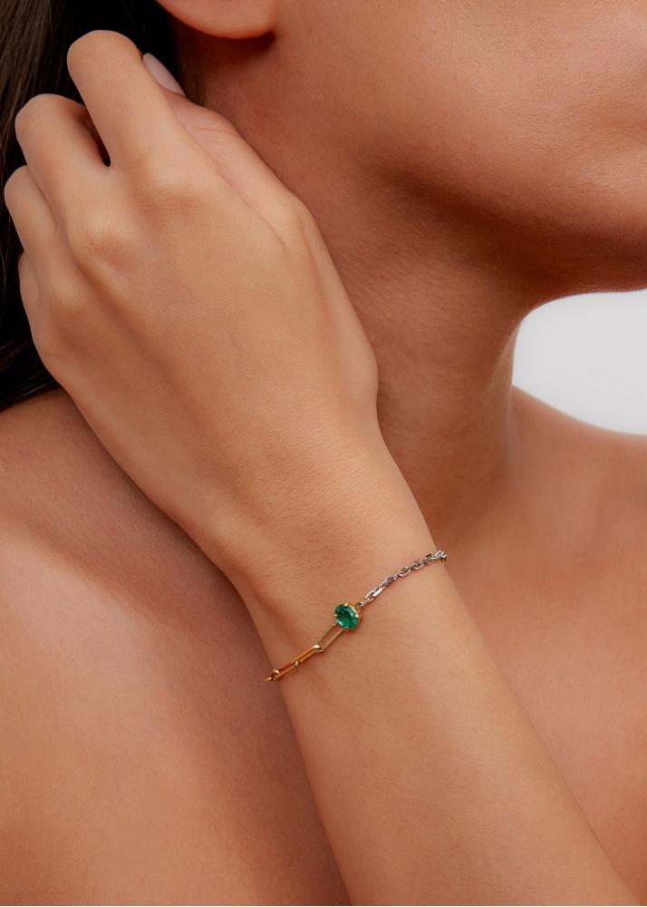 Yvonne Léon Bracelet Solitaire émeraude Gm 2 Ors