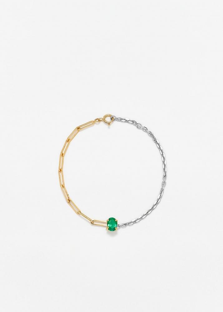 yvonne léon bracelet solitaire émeraude gm 2 ors