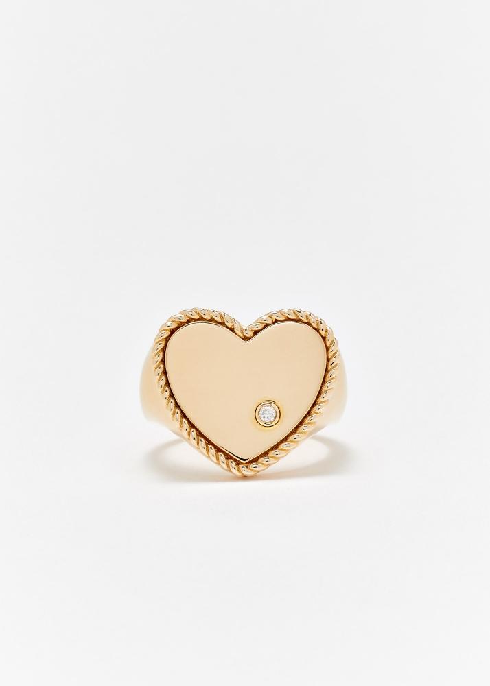 yvonne léon chevalière coeur gold or jaune