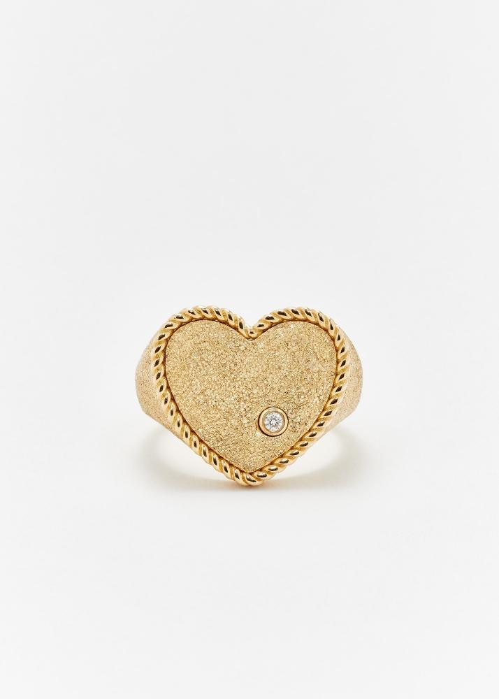 yvonne léon chevalière coeur pailletée or jaune