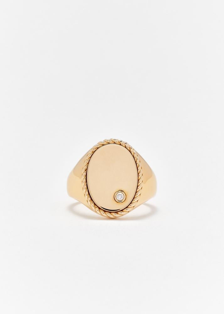 yvonne léon chevalière ovale gold or jaune