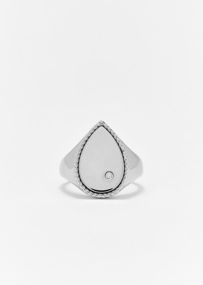 yvonne léon chevalière poire gold or blanc