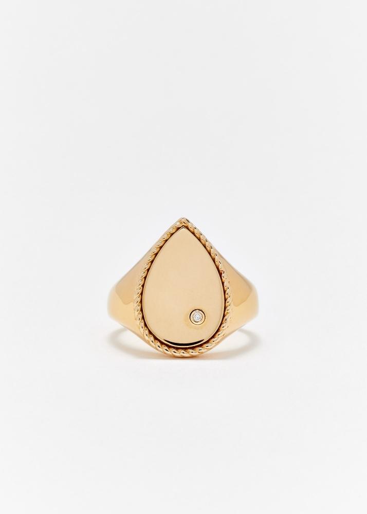 yvonne léon chevalière poire gold or jaune