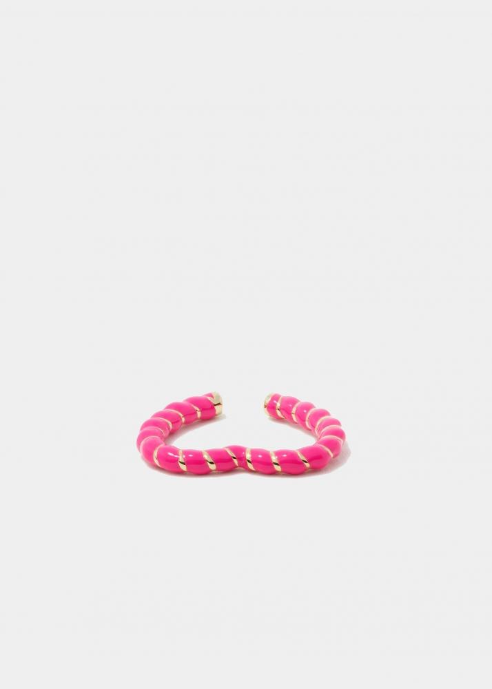 Yvonne Léon Clip Coeur Néon Fuchsia Or Jaune
