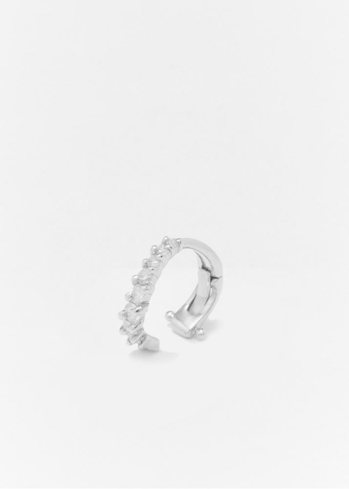 Yvonne Léon Clip D'oreille Vague Diamants Or Blanc