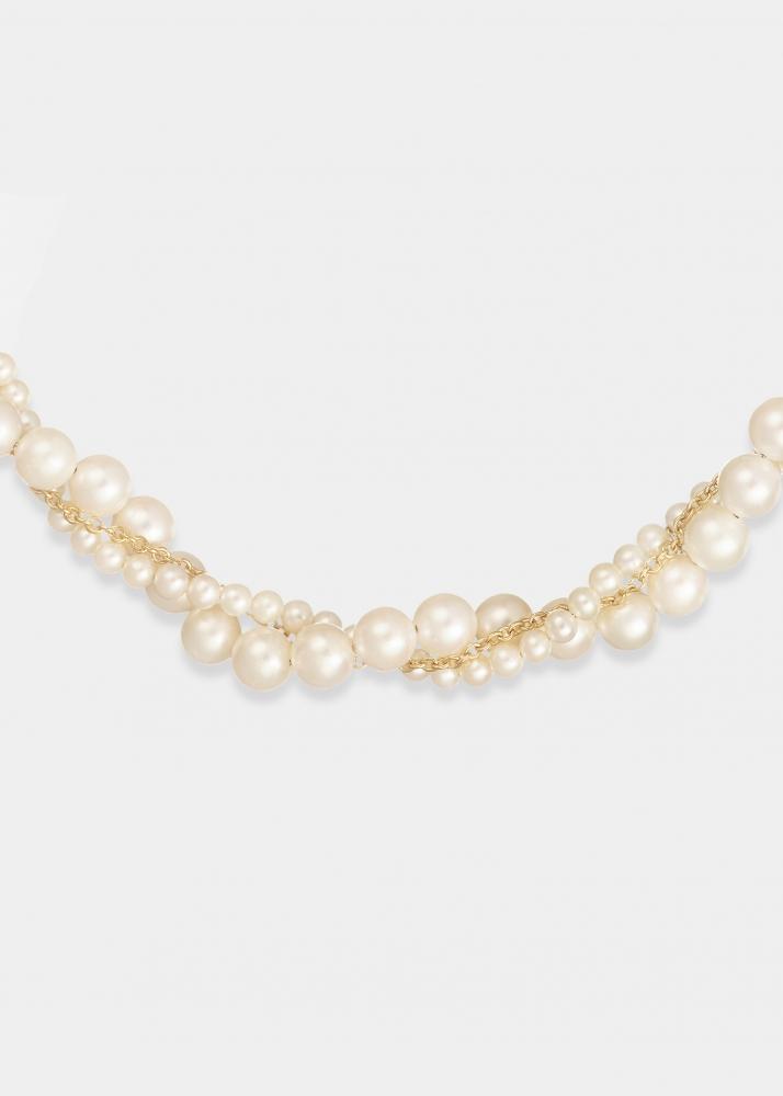 Yvonne Léon Collier Lady Perles Or Jaune