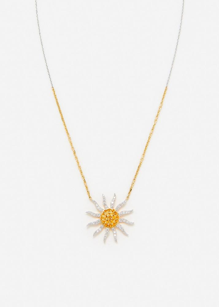 yvonne léon collier soleil diamants citrines 2 ors