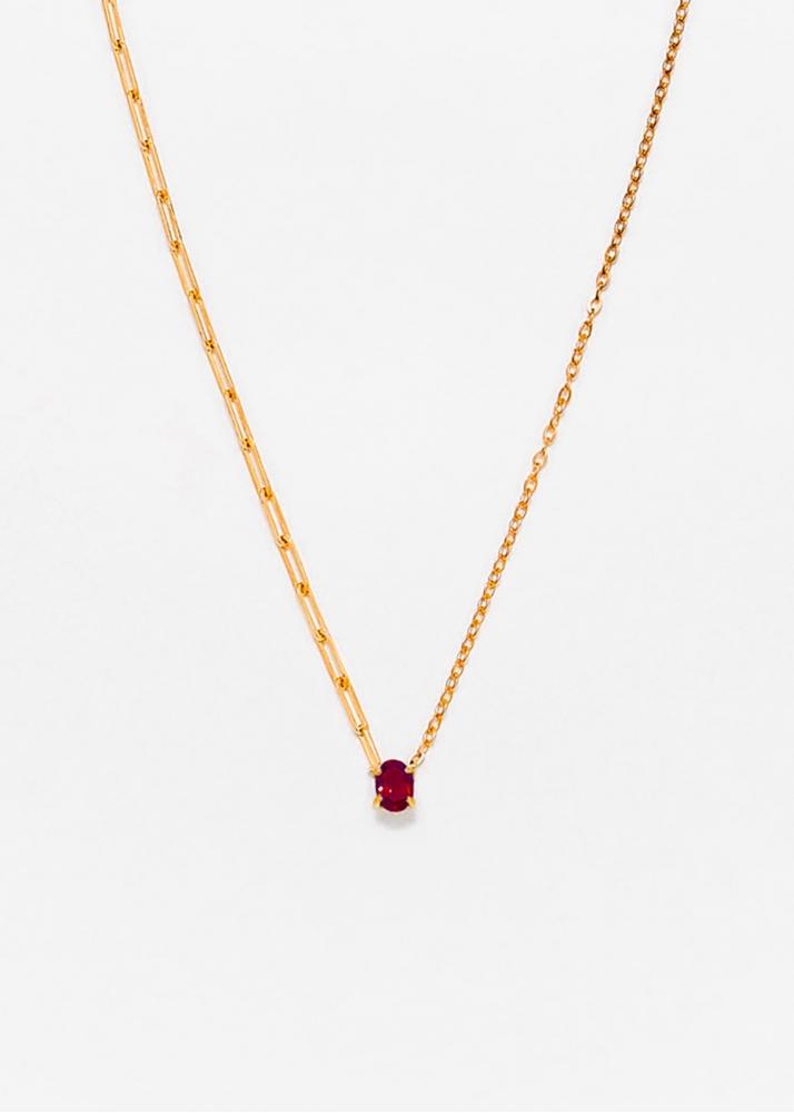 yvonne léon collier solitaire rubis pm or jaune