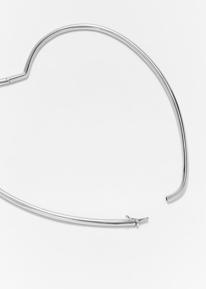 Yvonne Léon Collier Torque Cœur Lisse Or Blanc