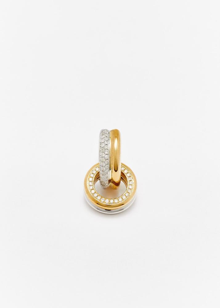 yvonne léon double créole bouées diamants 2 ors