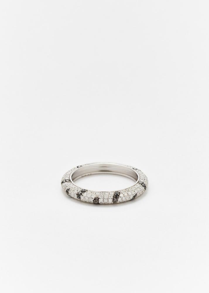 yvonne léon mini alliance zèbre diamants or blanc