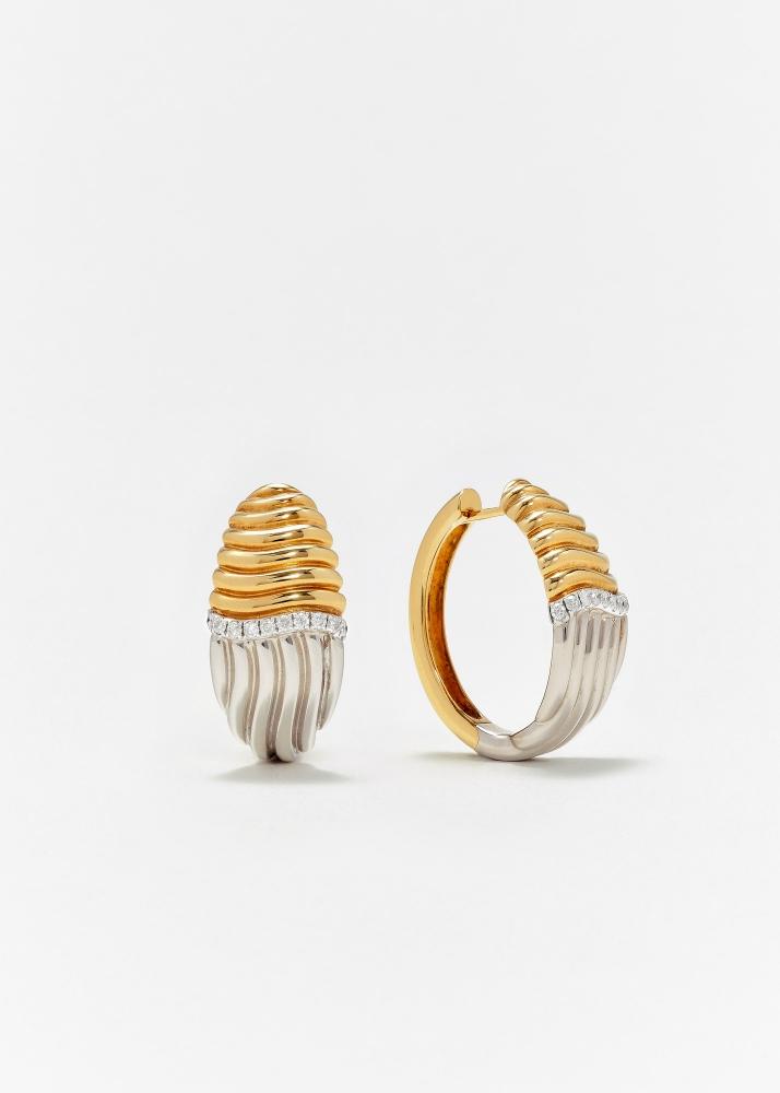 yvonne léon paire de créoles berlingot vague 2 ors