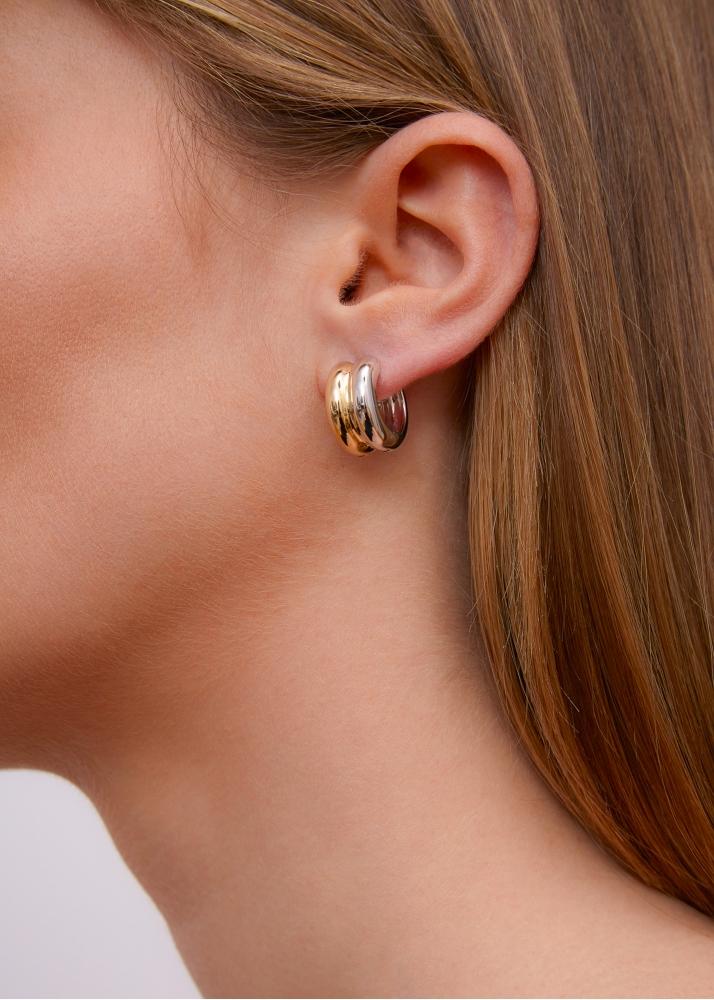 Yvonne Léon Paire De Créoles Bouées Gold 2 Ors