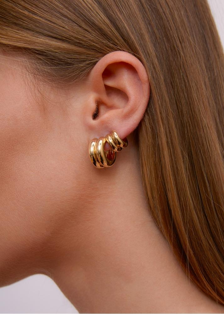 Yvonne Léon Paire De Créoles Bouées Gold Or Jaune