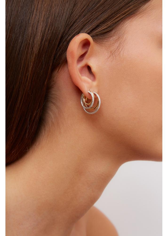 Yvonne Léon Paire De Créoles Décalées Pm 2 Ors