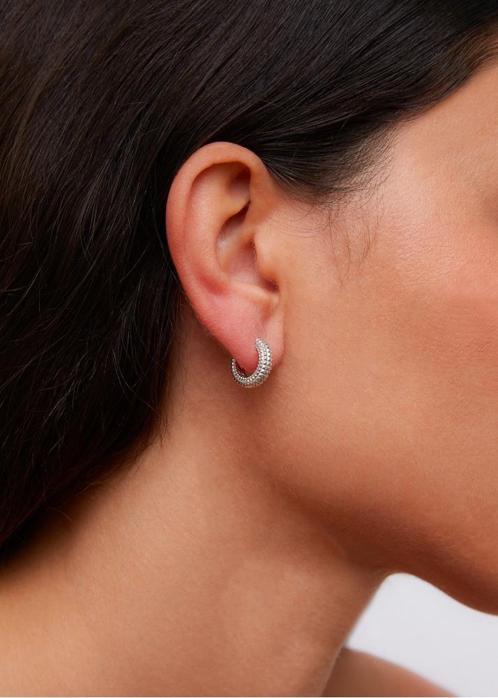 Yvonne Léon Paire De Créoles Picotti Or Blanc