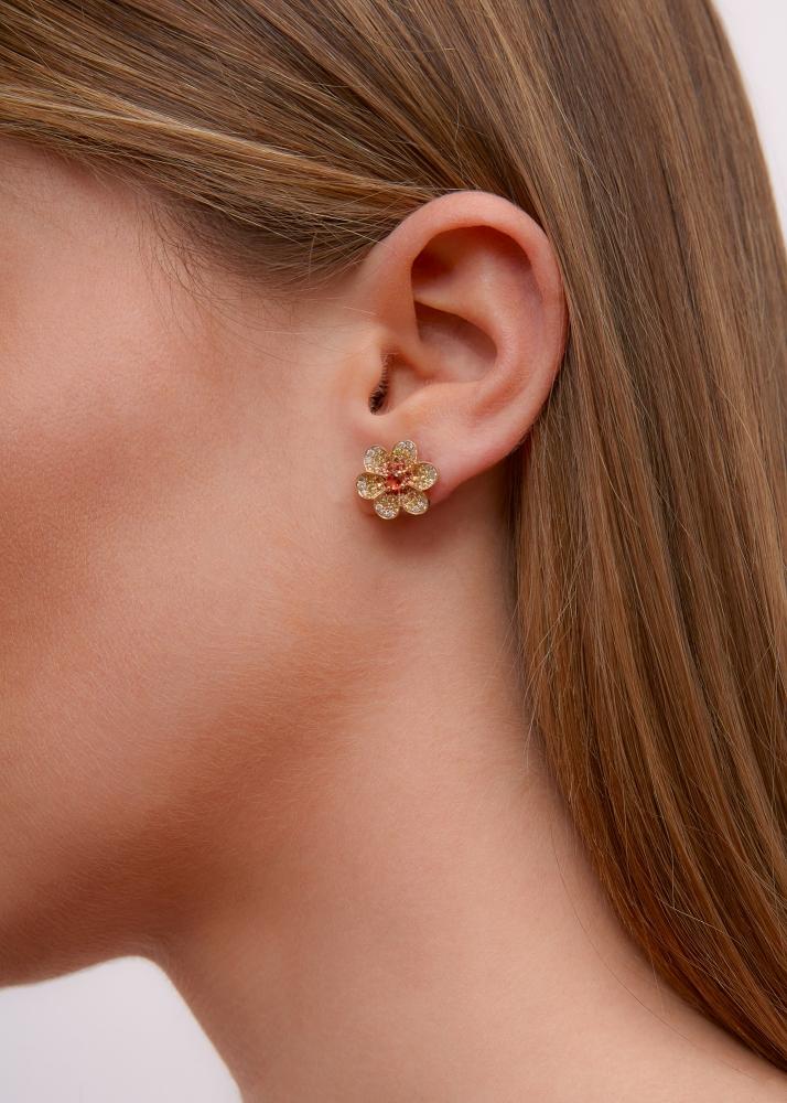 Yvonne Léon Paire De Puces Daisy Or Jaune