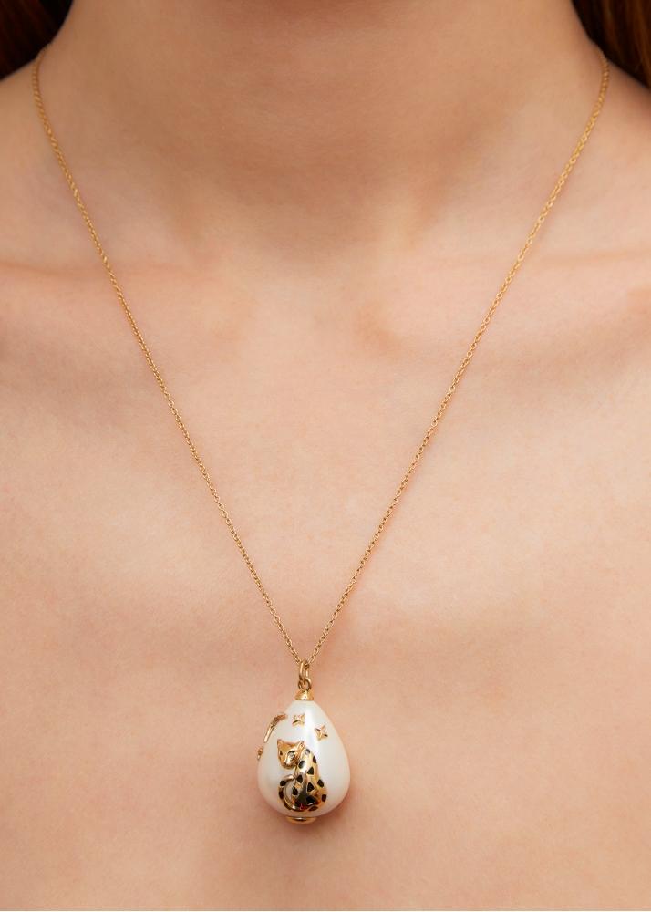 Yvonne Léon Pendentif Perle "belle De Nuit" Or Jaune