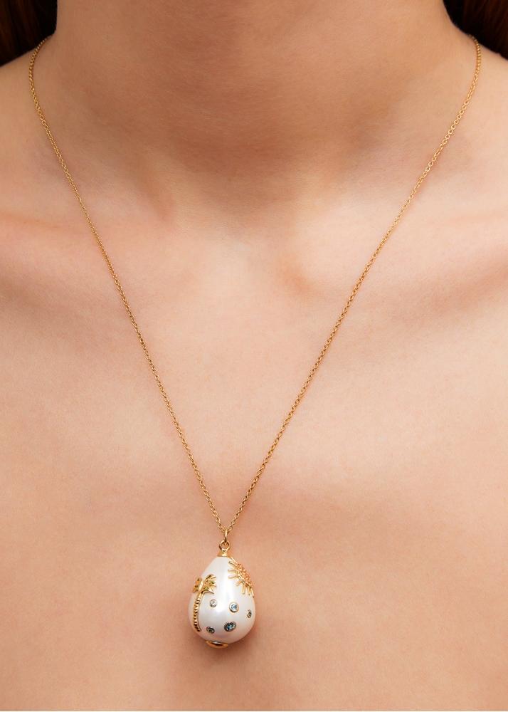 Yvonne Léon Pendentif Perle "joie De Vivre" Or Jaune
