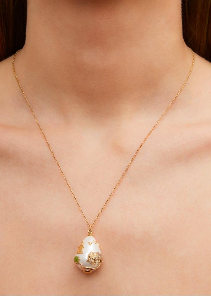 Yvonne Léon Pendentif Perle "safari" Or Jaune