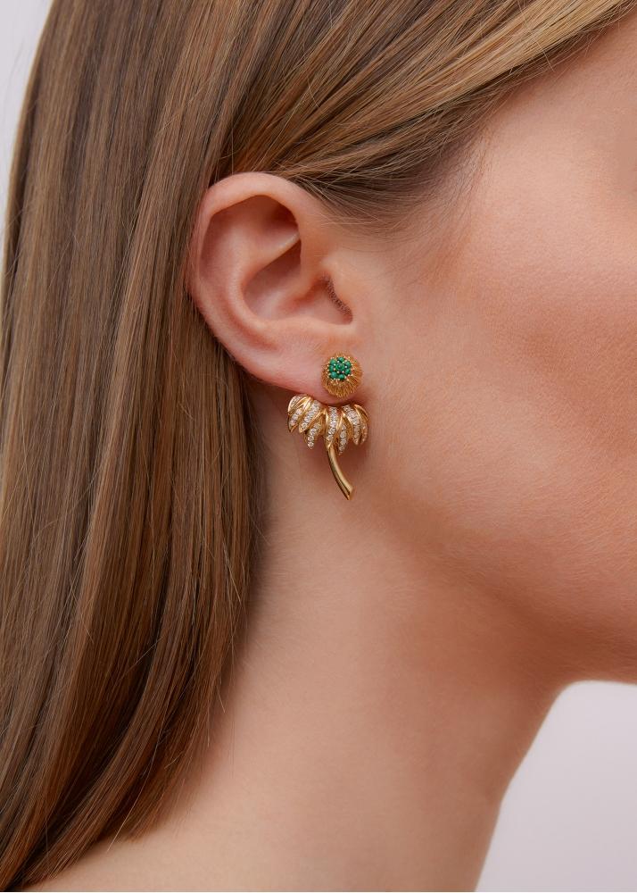 Yvonne Léon Puce & Dessous Dahlia Malachite Or Jaune