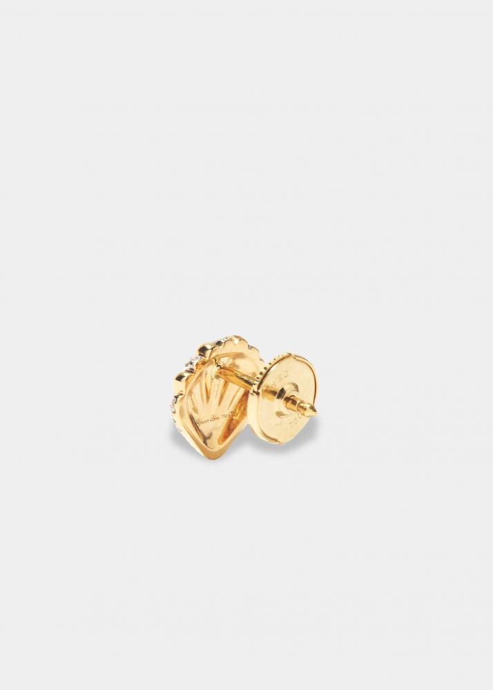 Yvonne Léon Puce Mini Coquillage Diamants Or Jaune