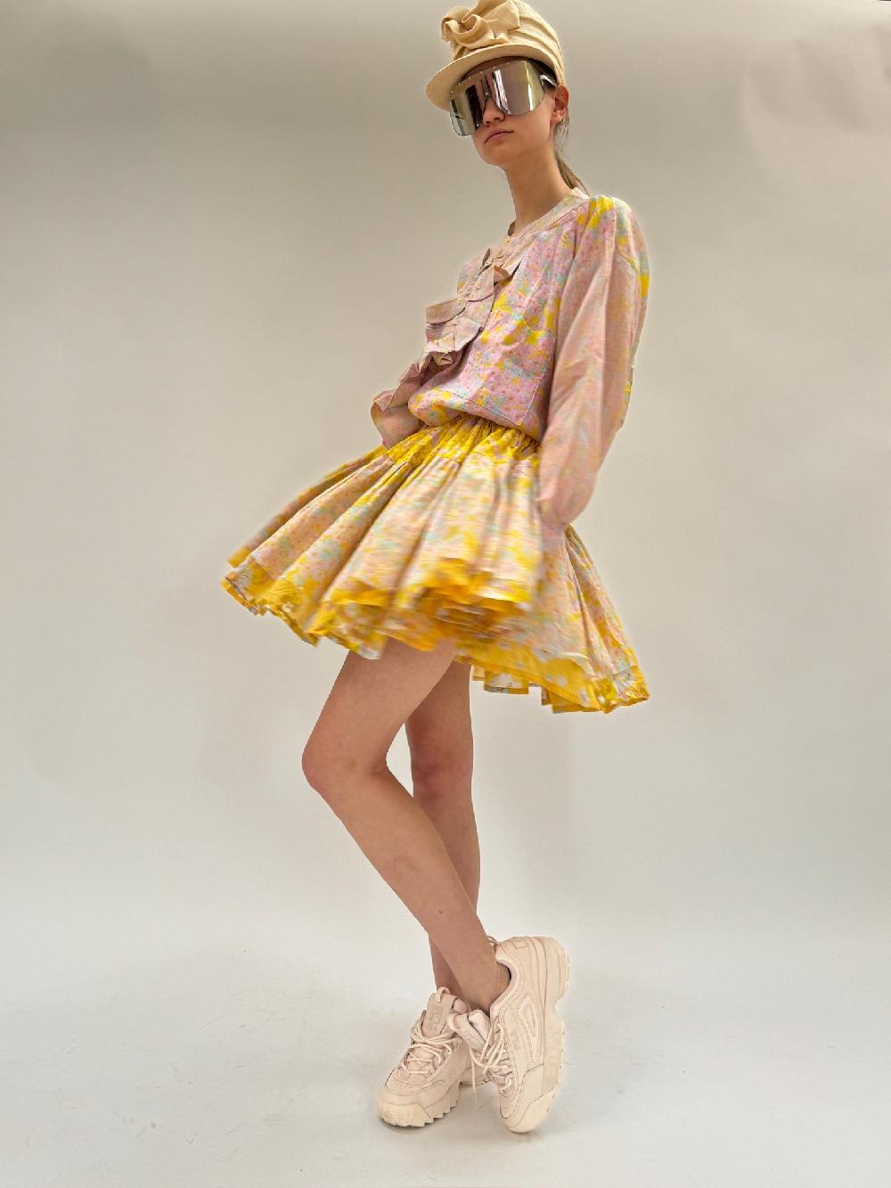 yvonne sporre Double mini volant skirt