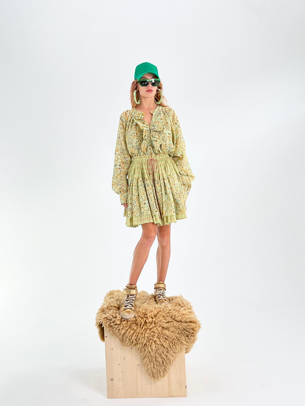 yvonne sporre Double Mini Volant Skirt