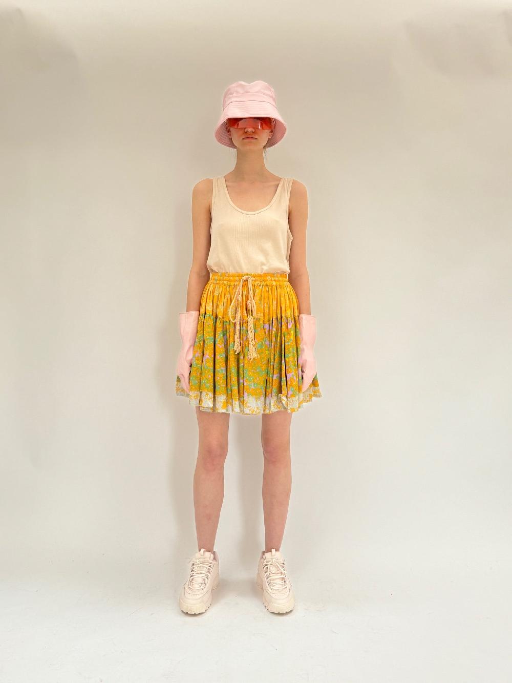 yvonne sporre Double mini volant skirt