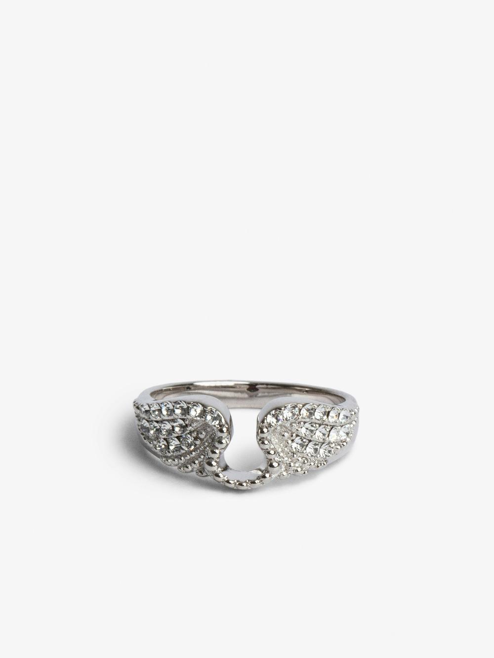 zadig & voltaire Bague Rock Bague en laiton avec ailes ornées de cristaux femme