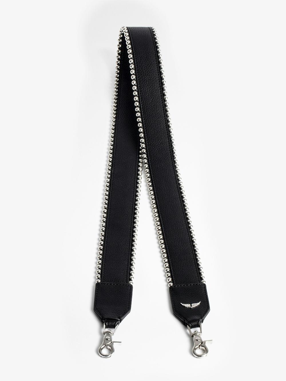 zadig & voltaire Bandoulière Studs Piping Bandoulière en cuir grainé à liserés cloutés