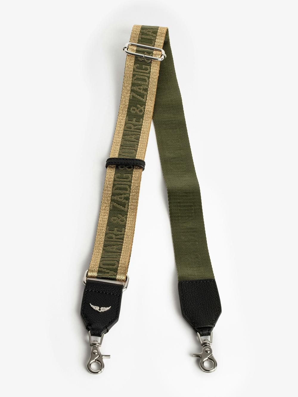 zadig & voltaire Bandoulière Zadig Glitter Bandoulière ajustable effet nylon avec finition cuir et signatures ailes