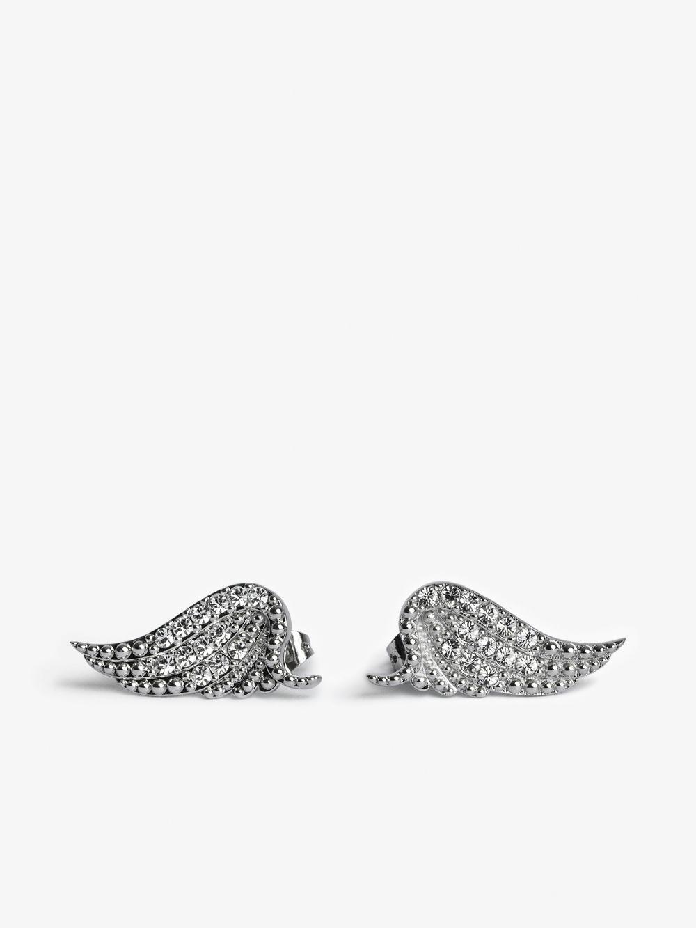 zadig & voltaire Boucles D'Oreilles Rock Boucles d'oreilles ailes ornées de cristaux en laiton