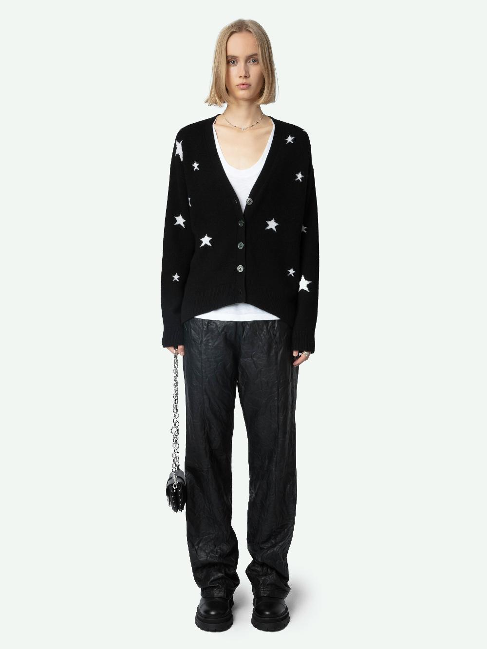 zadig & voltaire Cardigan Mirka 100% Cachemire Gilet en 100% cachemire orné de boutons bijoux étoiles