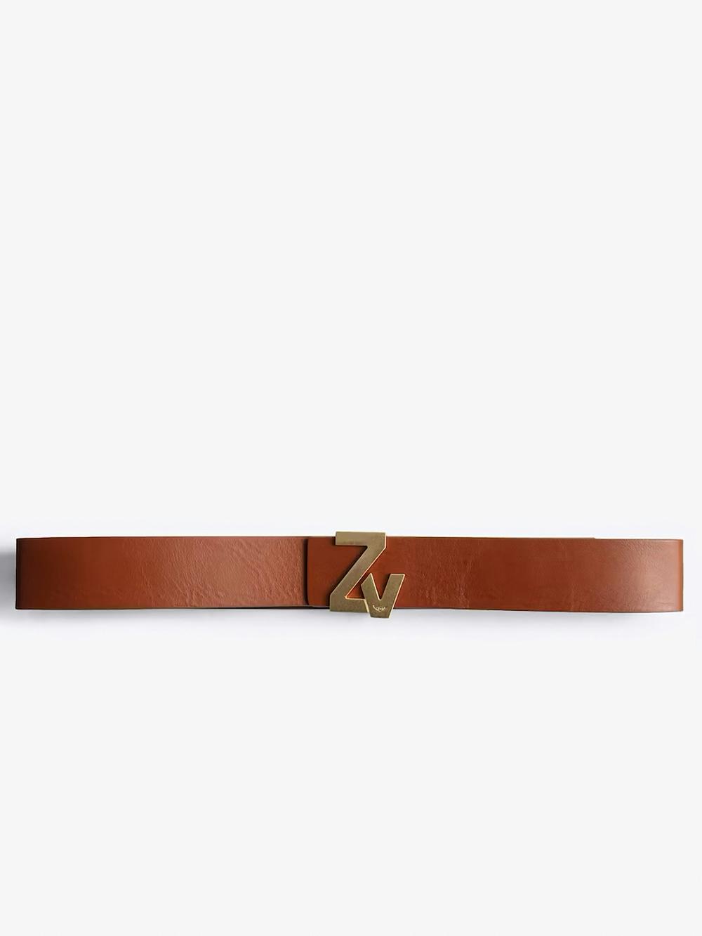 zadig & voltaire Ceinture ZV Initiale La Belt Ceinture en cuir zv initiale de largeur 40mm