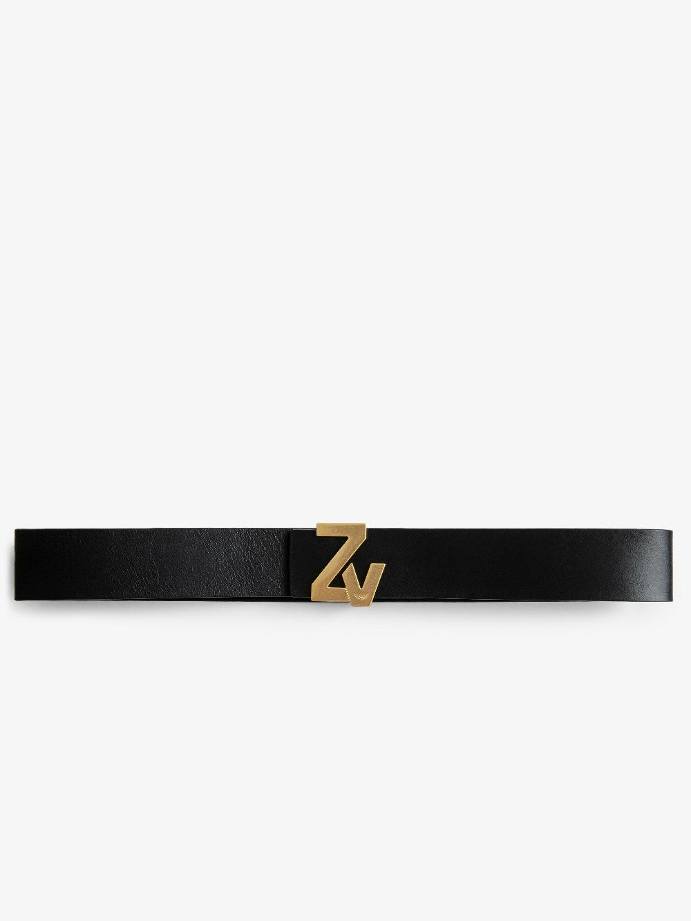 zadig & voltaire Ceinture ZV Initiale La Belt Ceinture en cuir zv initiale de largeur 40mm