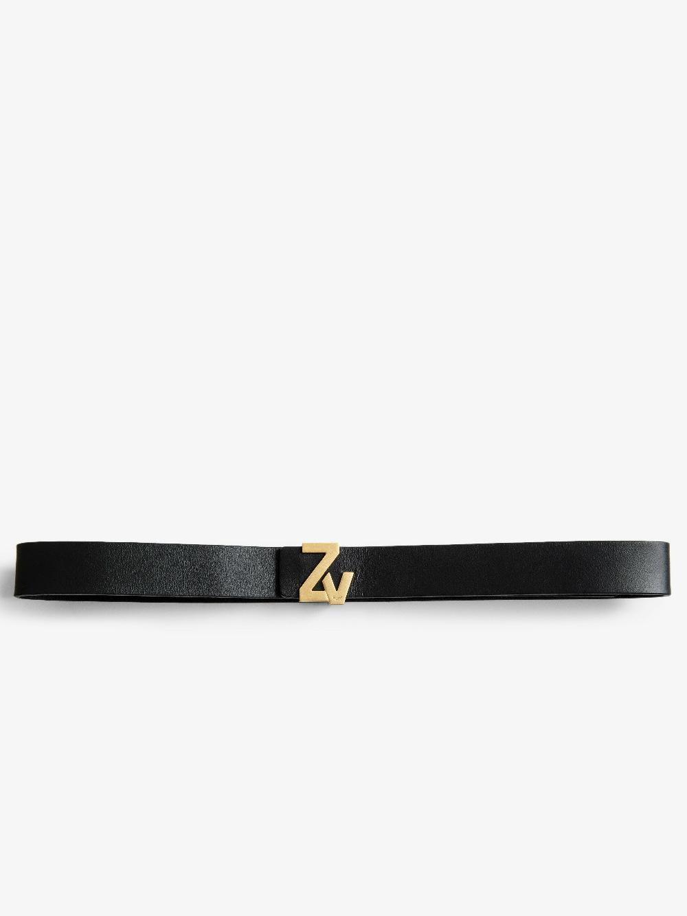 zadig & voltaire Ceinture ZV Initiale La Mini Belt Ceinture de largeur 30mm en cuir à boucle zv signature