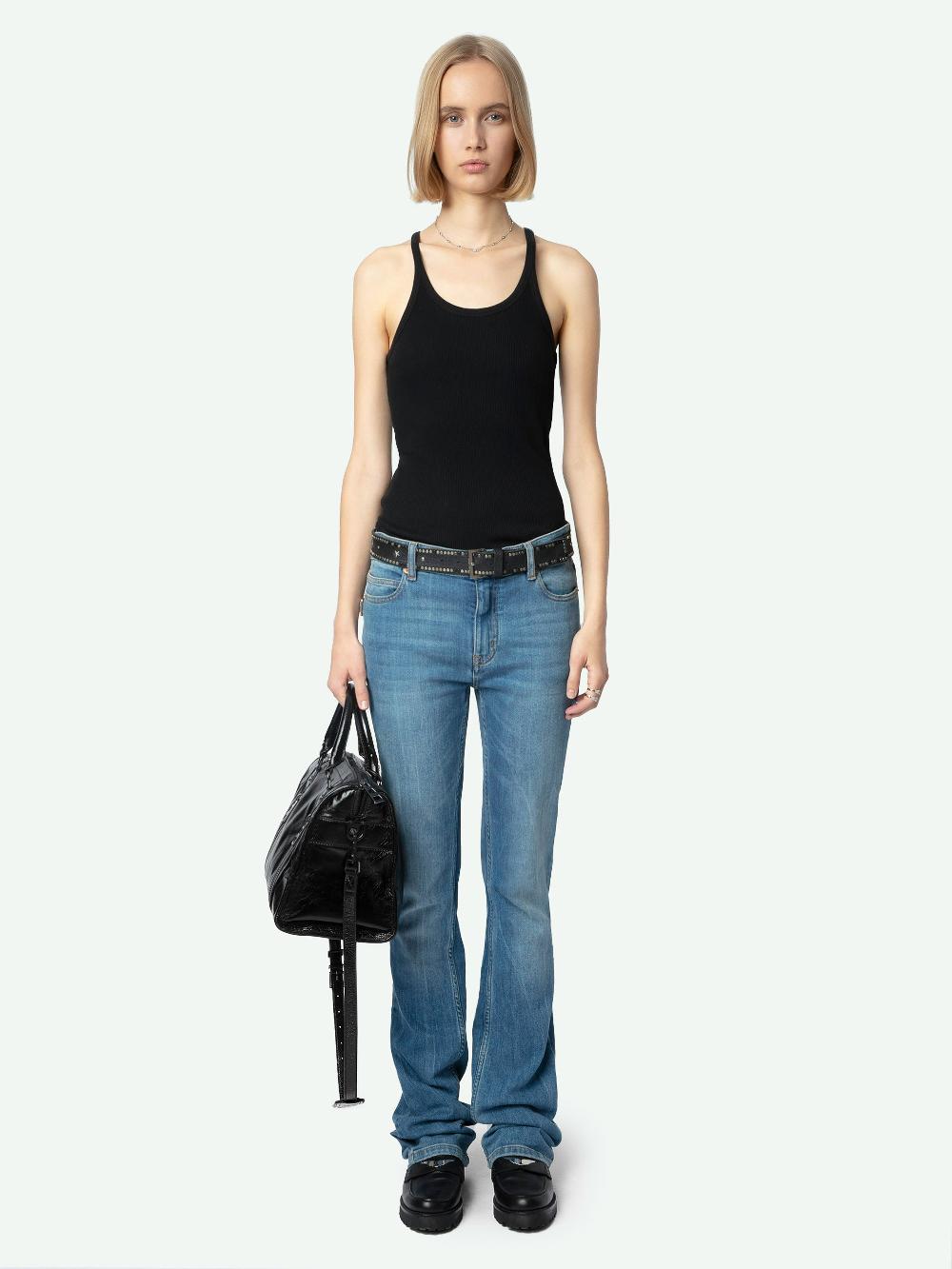 zadig & voltaire Débardeur Alba Débardeur en côte avec impression ailes signature