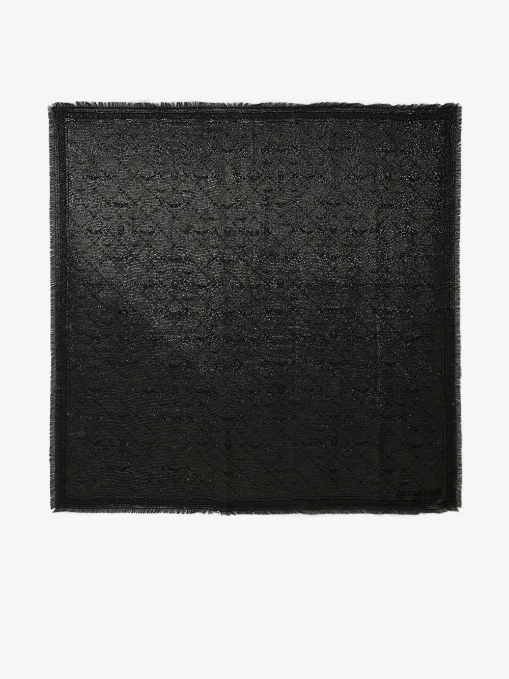 zadig & voltaire Foulard Glenn Monogram Métallisé Grand foulard jacquard monogramme métallisé