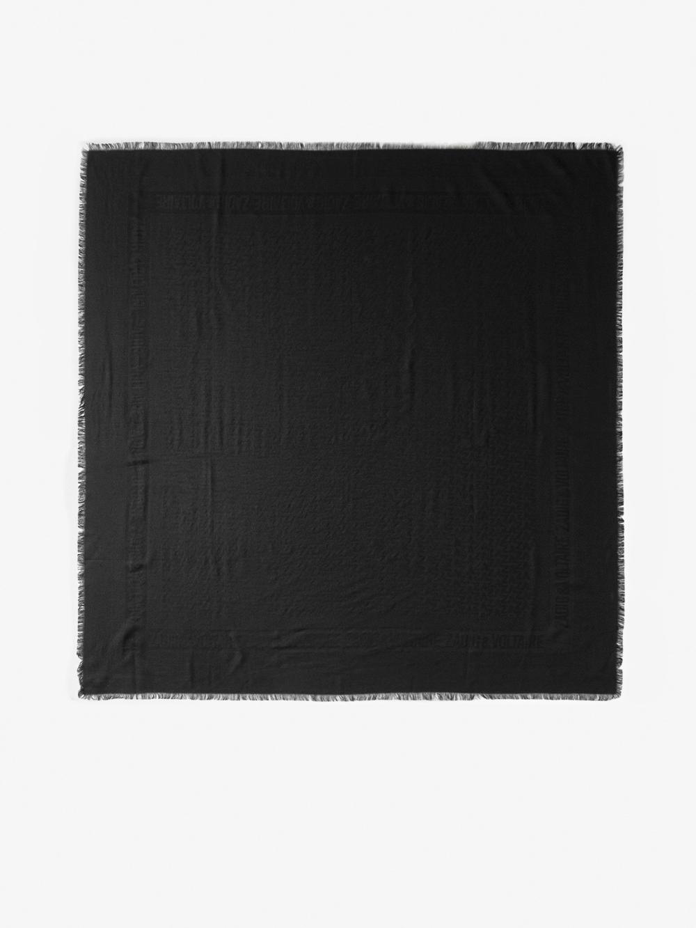 zadig & voltaire Foulard Glenn ZV Initiale Grand foulard noir zadig & voltaire Foulard Glenn ZV Initiale Grand foulard noir