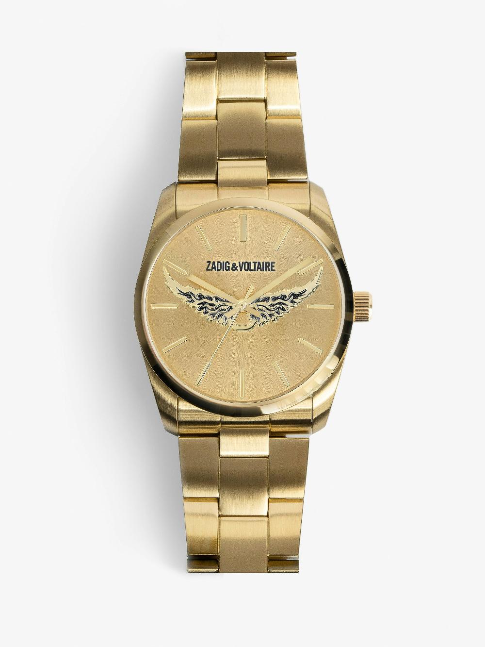 zadig & voltaire Montre Zadig Gold Wings Montre en acier doré et ailes