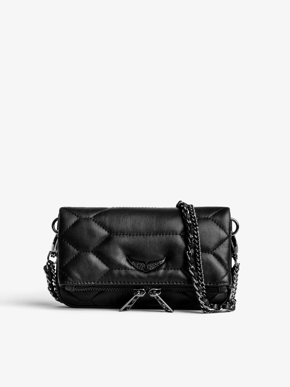 zadig & voltaire Pochette Rock Nano Matelassée Pochette iconique Rock Nano en cuir matelassé noir