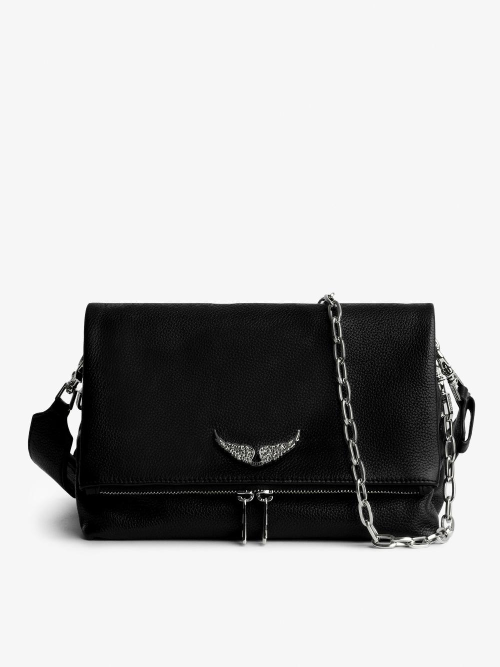 zadig & voltaire Sac Rocky Swing Your Wings Sac Rocky en cuir à bandoulière en métal argenté