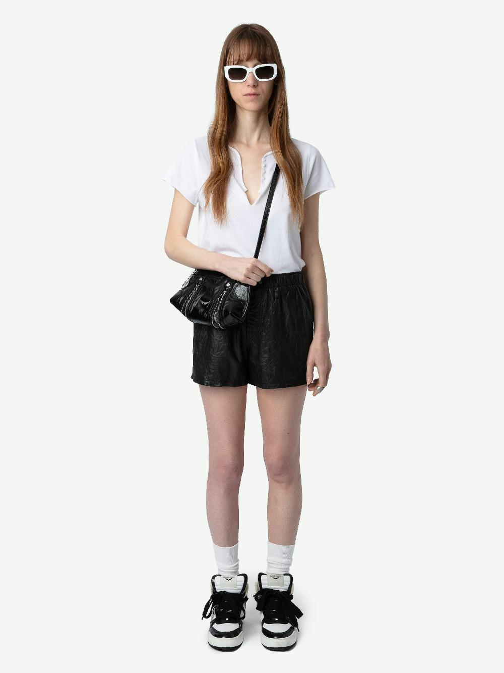 zadig & voltaire Tunisien Tuni Tunisien en coton biologique à manches courtes message "Be Kind To Your Mind" à l'intérieur et ailes ZV à strass au dos