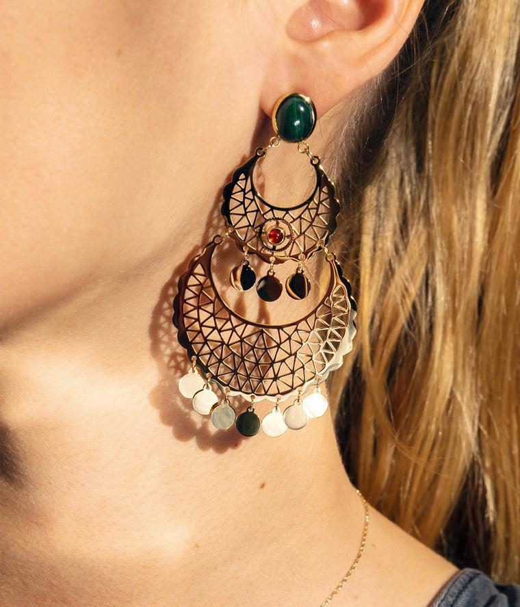 Zag Bijoux Boucles D'oreilles Esmeralda