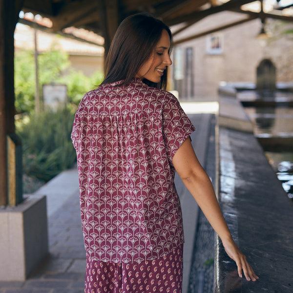Zen Ethic Chemise Azale Morgiou 100% Coton - Rose Framboise