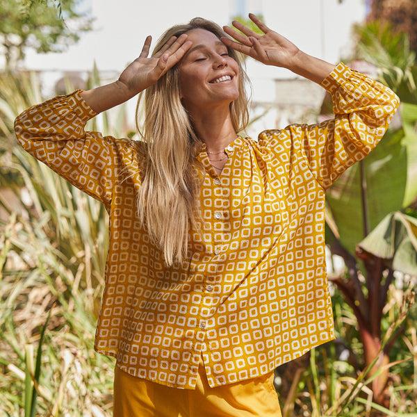 Zen Ethic Chemise Camille Frioul 100% Coton - Jaune Orange
